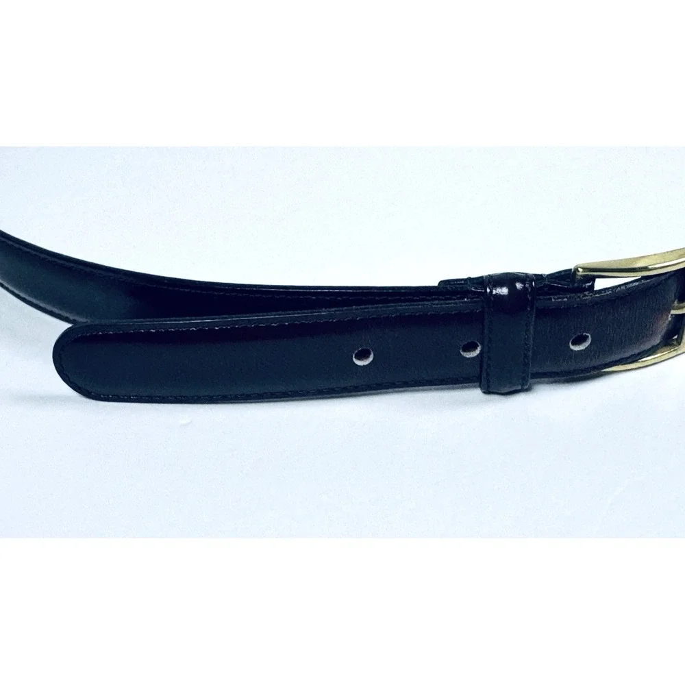 Dooney Bourke Belt Men 36 Brown Leather Wellington Calf Made in USA Brass Buckle